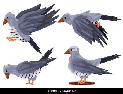 Kuckuckuck-Kuckuckuck-Vogelposten mit grauweißer Grafik Stock Vektor