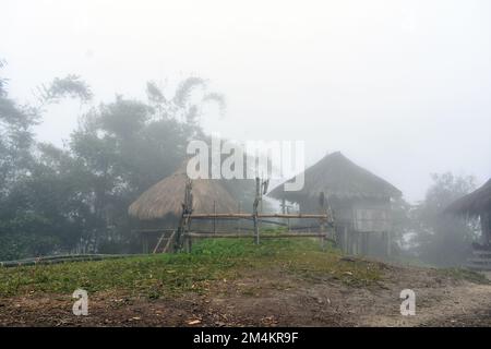 Osttimor, Bild des traditionellen Hauses in Osttimor. Hervorragende lokale Architektur und traditionelle Dekoration. Stockfoto