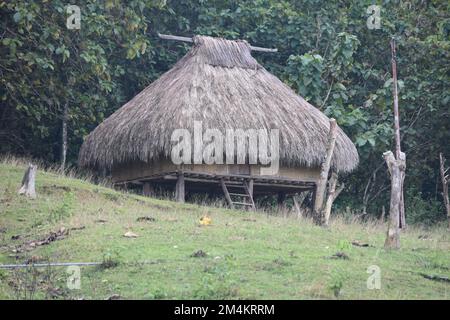 Osttimor, Bild des traditionellen Hauses in Osttimor. Hervorragende lokale Architektur und traditionelle Dekoration. Stockfoto