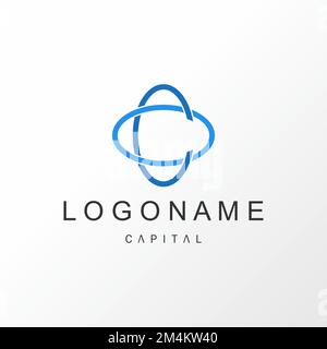 Schriftart CO oder OC in elliptischer Linie Bildgrafik Symbol Logo Design abstraktes Konzept Vektormaterial. Wird als Symbol im Zusammenhang mit Initialen oder Monogrammen verwendet Stock Vektor