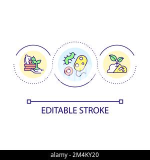 Landwirtschaftliche Anwendung von Mikroorganismen Schleifenkonzeptsymbol Stock Vektor