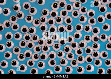 Weiße schwarze Gänsehaut, isoliert auf blauem Hintergrund Stockfoto