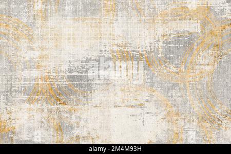 Abstrakter goldener Teppichhintergrund mit Texturkunst im Vintage-Stil. Stockfoto