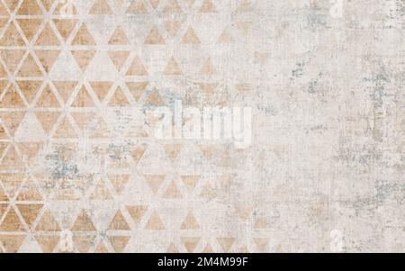 Abstrakter goldener Teppichhintergrund mit Texturkunst im Vintage-Stil. Stockfoto