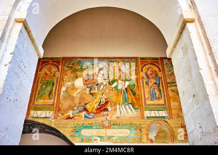 Salento. Apulien Apulien Italien. Galatina. Kirche Santa Caterina d'Alessandria. Fresken im Kloster Stockfoto