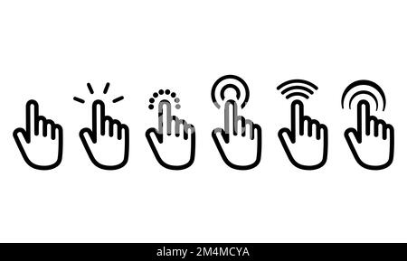 Klicken Sie auf die Symbole für Vektor-Cursor Stock Vektor