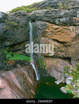 Tamarind Falls andere Namen sind sieben Wasserfälle auf Mauritius Island, Rivière Noire District. Unglaubliche, unberührbare Grünanlage mit sauberem Wasser und Stockfoto