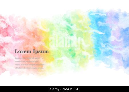 Abstrakte Regenbogenfarbe Welle, natürliche Grunge Aquarell Textur Hintergrund, bunte Illustration Stockfoto