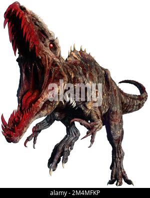 Horror Zombie Dinosaurier 3D Illustration Stockfoto