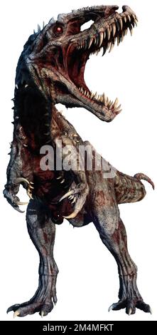 Horror Zombie Dinosaurier 3D Illustration Stockfoto