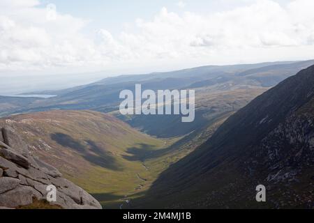 Glen Rosa aus der Nähe des Gipfels von Cir Mhor auf der Insel Arran Ayrshire, Schottland Stockfoto