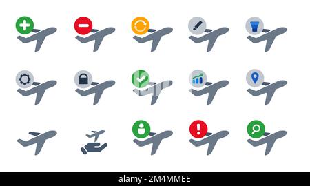 Flugzeug Flugzeug Icon Set Kollektion Symbol für schnellen Liefertransport Stock Vektor