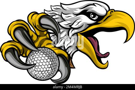 Eagle Hawk Golf Ball Cartoon Sports Team Maskottchen Stock Vektor