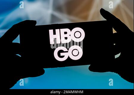 Polen. 23. September 2021. In dieser Fotoabbildung wird ein HBO GO-Logo auf einem Smartphone angezeigt. (Foto: Mateusz Slodkowski/SOPA Images/Sipa USA) Guthaben: SIPA USA/Alamy Live News Stockfoto