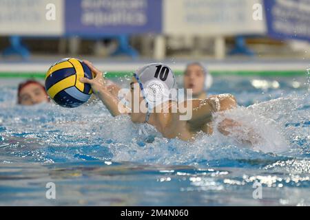 Piscina Bruno Bianchi, Triest, Italien, 14. Dezember 2022, Yusuke Inaba (Pallanuoto Triest) während des Wasserpolo-Spiels Pallanuoto Triest gegen CN Noisy Le sec - len Euro Cup Stockfoto