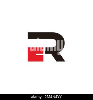 Buchstabe cr einfacher geometrischer, farbenfroher Logovektor Stock Vektor