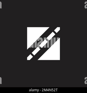 Quadratische Strassenstreifen Richtung einfacher Logo-Vektor Stock Vektor