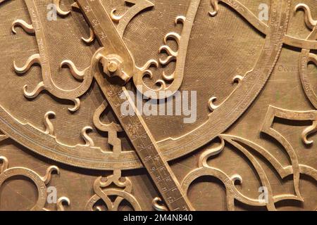 17. hundertjähriges Astrolabe, Detail. Stockfoto