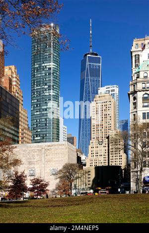 One World Trade Centre, New York im Herbst Stockfoto