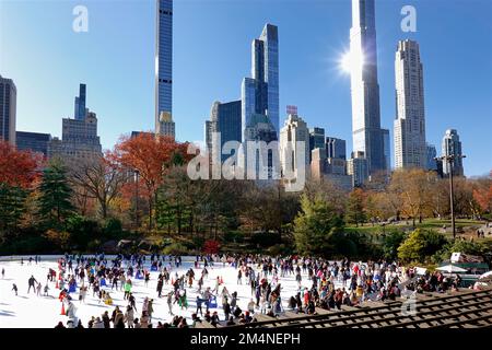 Wollman Eislaufring im Central Park, New York Stockfoto