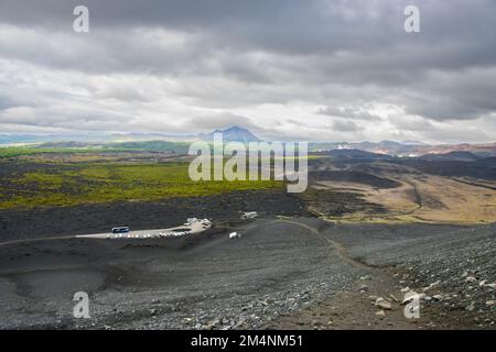 Vulkankrater am Hverfjall-Ring in der Region Myvatn in Nordisland Stockfoto