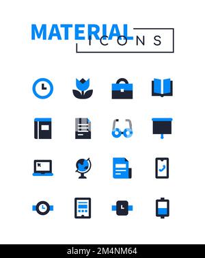 Minimalistische Büroschilder – flache Symbole im Stil eines flachen Designs Stock Vektor