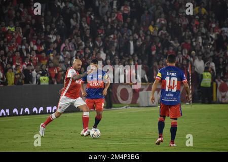 Kolumbiens Leaage-Team Santa Fe verabschiedet sich vom argentinischen Fußballspieler Omar Sebastian Perez im El Campin Stadion in Bogota, Kolumbien, 10. dezember 2022. Foto von: Cristian Bayona/Long Visual Press Stockfoto