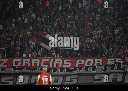 Kolumbiens Leaage-Team Santa Fe verabschiedet sich vom argentinischen Fußballspieler Omar Sebastian Perez im El Campin Stadion in Bogota, Kolumbien, 10. dezember 2022. Foto von: Cristian Bayona/Long Visual Press Stockfoto