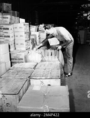 Arbeit - Force Ouvriere Arbeiter zu Hause. Fotos von Marshall-Plan-Programmen, Ausstellungen und Personal Stockfoto