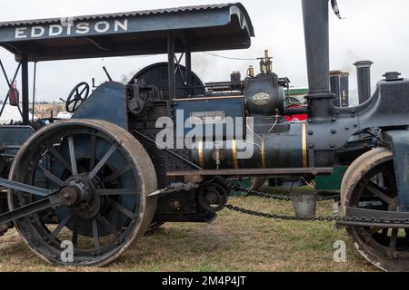 Tarrant Hinton.Dorset.United Kingdom.August 25. 2022.auf der Great Dorset Steam Fair ist ein Straßenwalzer der Aveling und Porter Class E aus dem Jahr 1922 zu sehen. Stockfoto