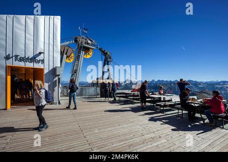 Gipfelstation Nebelhornbahn, Nebelhorn, Oberstdorf, Oberallgaeu, Allgaeu, Bayern, Deutschland Stockfoto