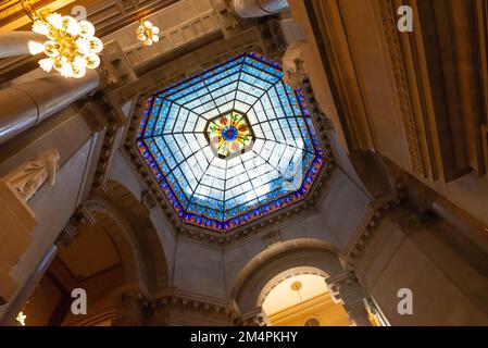 Indianapolis, Indiana - USA - 29. Juli 2022: Innenausstattung des Indiana State Capitol Building in Indianapolis, Indiana, USA. Stockfoto