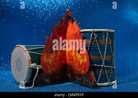 Happy Lohri Festival of Punjab India, Lohri Celebration Bakground. Stockfoto