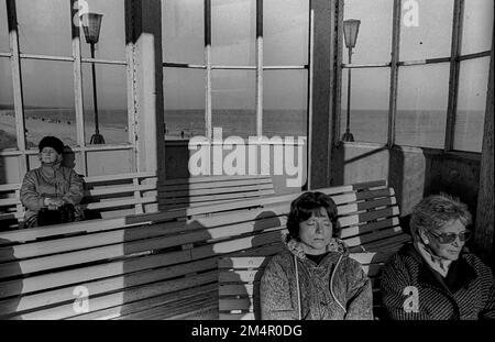 DDR, Binz, 04. 11. 1988, Sonnende, Pavillon Stockfoto