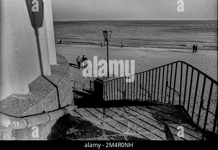 DDR, Binz, 04. 11. 1988, Strand, Treppen Stockfoto