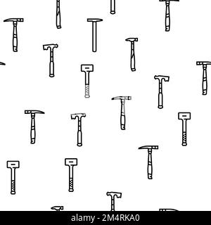 Nahtloses Vektormuster für die Konstruktion von Hammerwerkzeugen Stock Vektor
