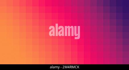 Mosaikstruktur mit Farbverlauf, abstrakter orangefarbener, violetter, unscharfer Hintergrund, Bannergröße, Kopierbereich Stockfoto