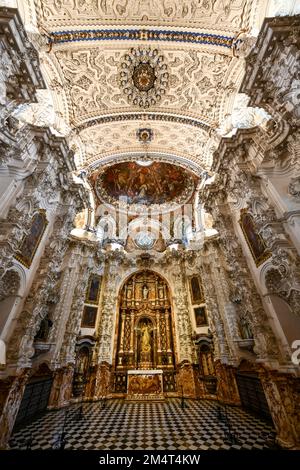 Granada, Spanien - 29. November 2021: Innere des Karthusianischen Klosters Kirche der Himmelfahrt unserer Frau (Monasterio de la Cartuja), Granada, Spanien. Stockfoto