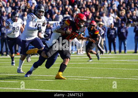 Ferris State Bulldogs Wide Receiver Dezmin Lyburtus (11) während des dritten Quartals des Football-Spiels der NCAA Division II, Stockfoto