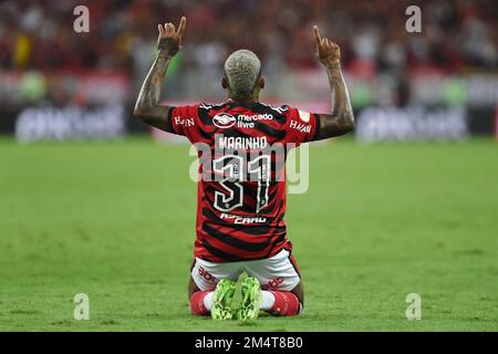 Rio de Janeiro, Brasilien, 14. August 2022. Marinho-Fußballspieler des flamengo-Teams, während des Spiels flamengo gegen Athletico-PR im Maracanã-Stadion. Stockfoto