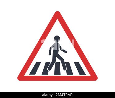 Verkehrsschild für Fußgänger. Konzept der Verkehrsordnung. Stock Vektor