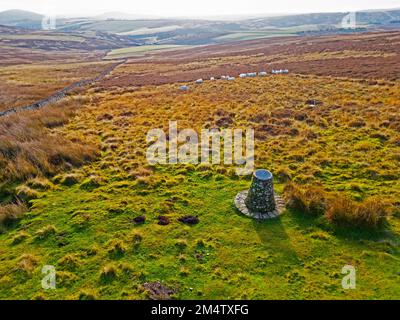 Longformacus Millennium-Toposkop. Lammermuir Hills Schottland Stockfoto