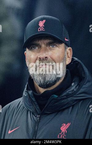 Liverpool Manager Jurgen Klopp während des English League Cup, EFL 4. Round Carabao Cup, Fußballspiel zwischen Manchester City und Liverpool am 22. Dezember 2022 im Etihad Stadium in Manchester, England - Foto: Ian Stephen/DPPI/LiveMedia Stockfoto