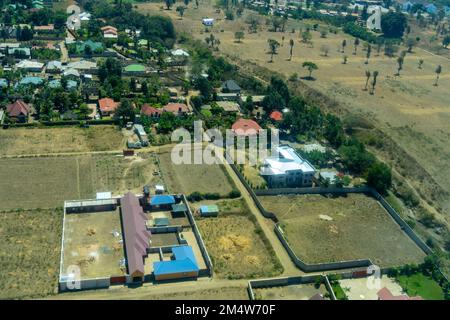 Luftaufnahme der Stadt Arusha in Tansania Stockfoto