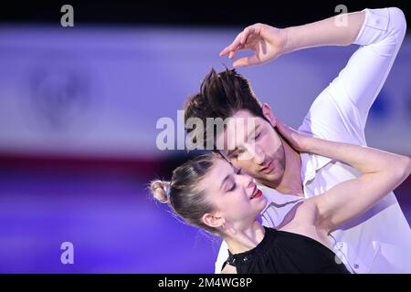 Palavela, Turin, Italien, 11. Dezember 2022, Anastasia Golubeva und Hektor Giotopoulos Moore (Australien - Junior Pairs 1. Platz) während der ISU Skat 2022 Stockfoto