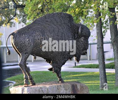 Buffalo Sculpture im State Capital Bismark North Dakota Stockfoto