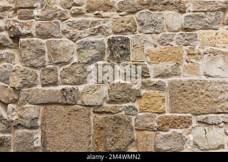 Detail einer alten Steinwand auf einer alten Festung, Textur für Ihr Design Stockfoto