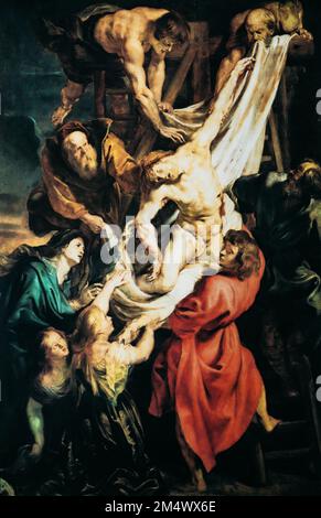 Sir Peter Paul Rubens, Der Abstieg Vom Kreuz. Rubens war Flämischer Künstler, Diplomat. Er Gilt Als Einflussreichster Barockkünstler Stockfoto