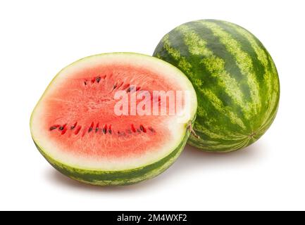 Wassermelonenspur in Scheiben, isoliert auf weiß Stockfoto