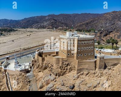 Saudi-Arabien, Provinz Najran, Najran, Blick aus der Vogelperspektive auf den historischen Al-Aan-Palast Stockfoto